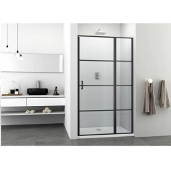 Преграден душ параван с отваряема врата "ELITE BLACK 100", с черно рисувано стъкло