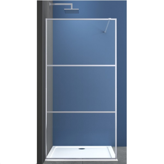 Стационарен параван за баня "ALU NEW", с прозрачно стъкло