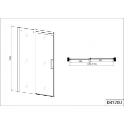 Преграден душ параван с плъзгаща врата "ELEGANCE", хром