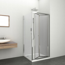 Преграден душ параван със сгъваема врата "ELITE", хром