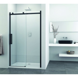 Преграден душ параван с плъзгаща врата "ELITE BLACK", в черно, 8 мм стъкло