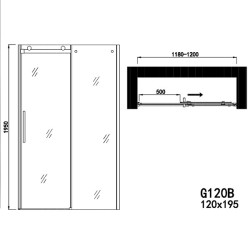 Преграден душ параван с плъзгаща врата "ELITE BLACK", в черно, 8 мм стъкло