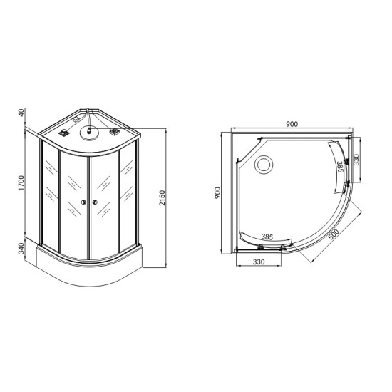 Хидромасажна душ кабина "OSLO", 90x90x205 см.