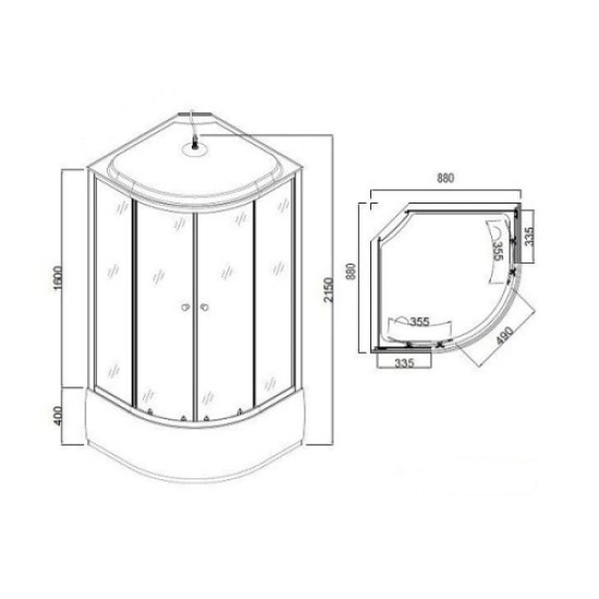 Хидромасажна душ кабина BW950, с високо корито, 90x90x215 см. Хидромасажна душ кабина BW950, с високо корито, 90x90x215 см.
