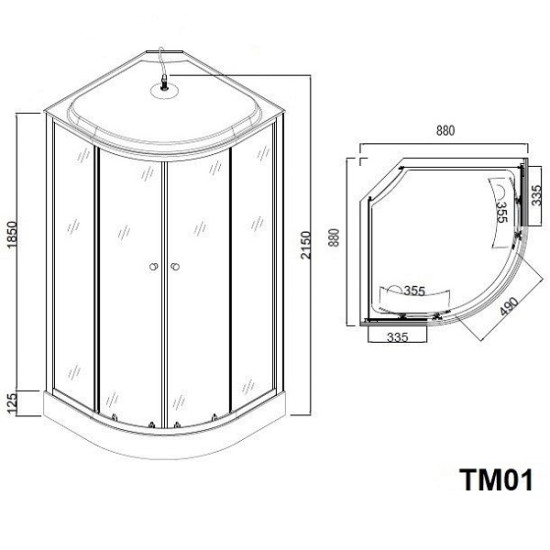 Хидромасажна душ кабина SIBIU, 90x90x210 см.