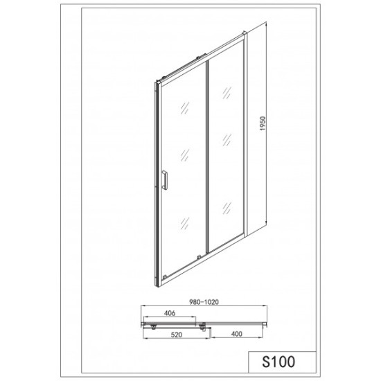 Преграден душ параван с плъзгаща врата "ELITE BLACK", в черно