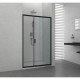 Преграден душ параван с плъзгаща врата "ELITE BLACK", в черно
