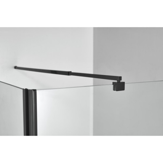 Стационарен параван за баня "ELITE BLACK", в черно