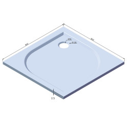 Душ корито от полимер мрамор "ANETA", квадрат, 80-100 см.