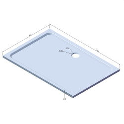 Душ корито от полимер мрамор "VIVA", правоъгълно