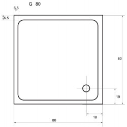 Квадратно акрилно душ корито "VENUS", 80-100 см.
