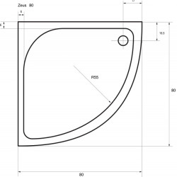 Овално акрилно душ корито "ZEUS", 80-100 см.