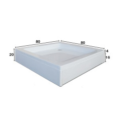Квадратно акрилно душ корито "ZLARIN SET", 80-90 см.