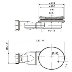 Сифон за душ корито 90 мм.