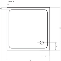 Квадратно акрилно душ корито "ZLARIN", 80-90 см.