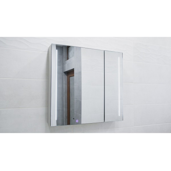 PVC комплект мебели за баня 60, 70 и 80 см. - долен шкаф с умивалник и горен шкаф с LED огледало