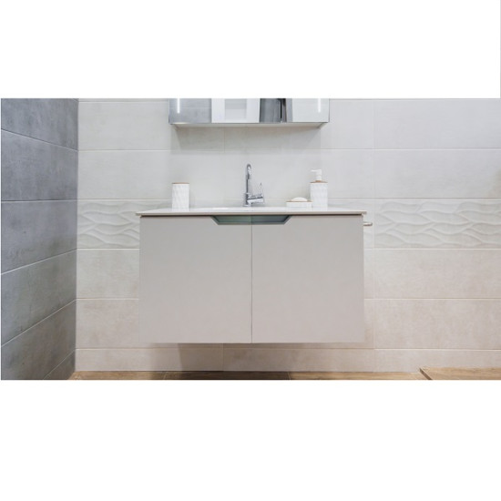 PVC комплект мебели за баня 60, 70 и 80 см. - долен шкаф с умивалник и горен шкаф с LED огледало