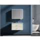Комплект мебели за баня LIMA, от PVC, 60 и 80 см. - долен шкаф с умивалник и горен шкаф с LED огледало