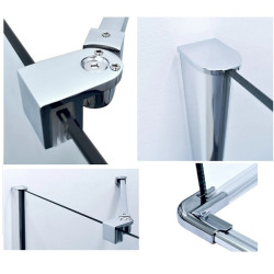 Стационарен параван за баня "SMARTFLEX", хром, 50-120х195 см.