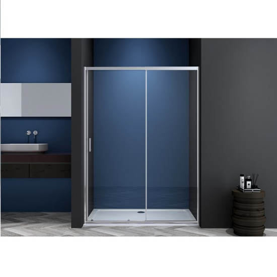 Преграден регулируем душ параван с плъзгаща врата "ELITE R", хром, 100-180х190 см.