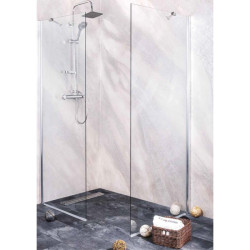 Стационарен параван за баня "YOUNG SANOFLEX", хром, 70-120х195 см.