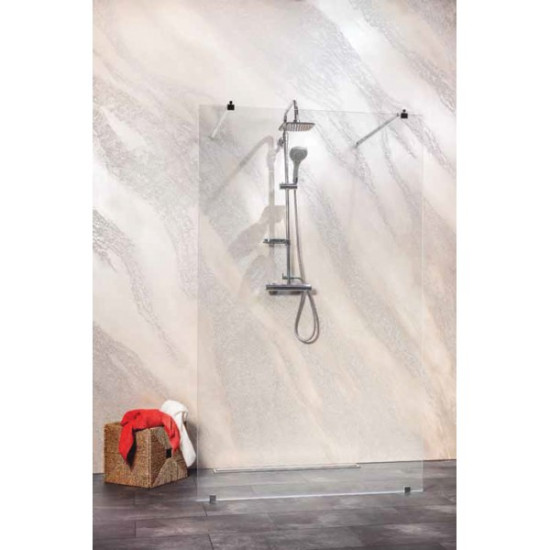 Стационарен параван с два входа "FREEDOM 1 SANOFLEX", хром, 97-147х195 см.