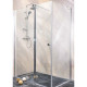 Преграден параван за баня със стационарно стъкло и люлееща врата "GRANDE SANOFLEX", хром, 120-160х195 см.