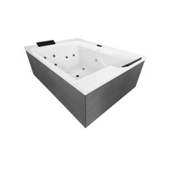 KORFU- Outdoor jacuzzi, white, incl. cover and steps,190x140x70 cm, SPA 34