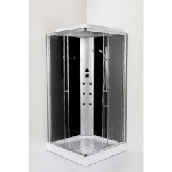 Затворена хидромасажна душ кабина с таван квадратна MONO CROM BH1174, 100x100x215 см.