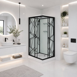 Затворена душ кабина с таван  "DECO BLACK " 90x120x215 см. TM3009
